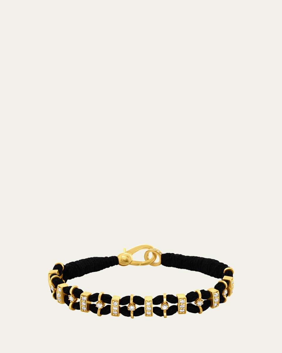 14K Yellow Gold Diamond Woven Bracelet